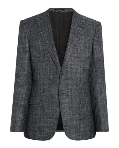 Emporio Armani Men's G Line Blurred Plaid Wool Sports Jacket | Thumbnail 1 Emporio Armani Men's G Line Blurred Plaid Wool Sports Jacket | Thumbnail 1