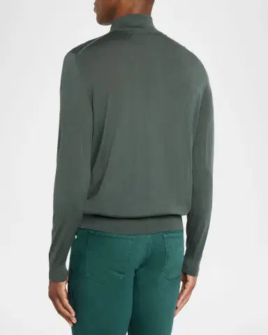 Kiton Men's Wool Half-Zip Sweater | Thumbnail 2