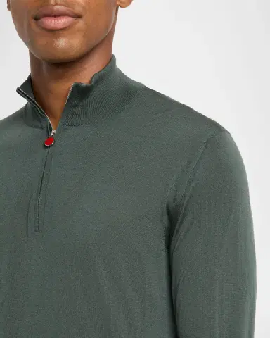 Kiton Men's Wool Half-Zip Sweater | Thumbnail 4