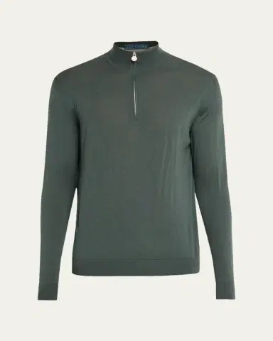 Kiton Men's Wool Half-Zip Sweater | Thumbnail 5