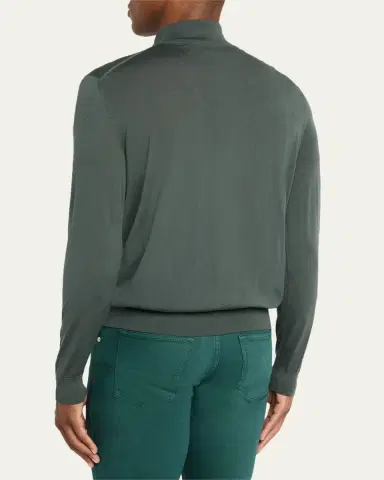 Kiton Men's Wool Half-Zip Sweater | Thumbnail 7