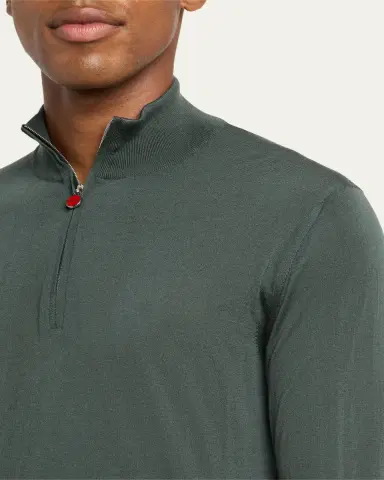 Kiton Men's Wool Half-Zip Sweater | Thumbnail 9