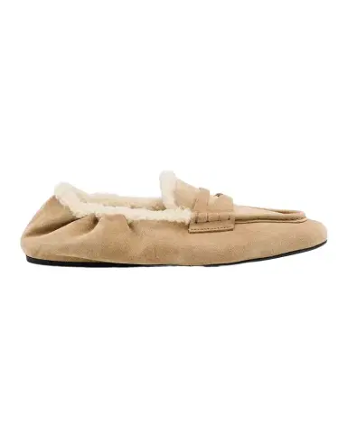 Miu Miu Shearling Lined Suede Penny Loafers | Thumbnail 1 Miu Miu Shearling Lined Suede Penny Loafers | Thumbnail 1