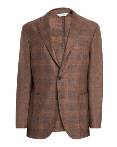 Boglioli Men 's Wool, Silk, and Linen Plaid Two-Button Blazer | Thumbnail 1