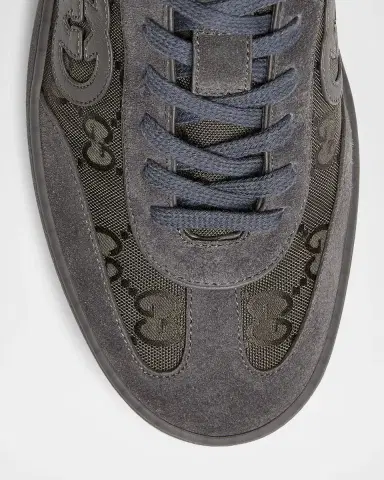 Gucci Mens G74 Tonal Canvas and Suede Sneakers | Thumbnail 4 Gucci Mens G74 Tonal Canvas and Suede Sneakers | Thumbnail 4