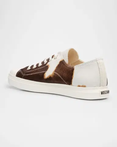 MOSCHINO Men's Edge Calf Hair Cap Toe Low-Top Sneakers | Thumbnail 4 MOSCHINO Men's Edge Calf Hair Cap Toe Low-Top Sneakers | Thumbnail 4
