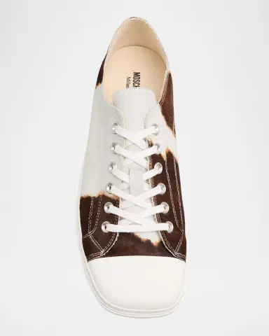 MOSCHINO Men's Edge Calf Hair Cap Toe Low-Top Sneakers | Thumbnail 6 MOSCHINO Men's Edge Calf Hair Cap Toe Low-Top Sneakers | Thumbnail 6