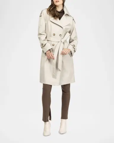 Gorski Lightweight Belted Double-Breasted Trench Coat | Thumbnail 4 Gorski Lightweight Belted Double-Breasted Trench Coat | Thumbnail 4