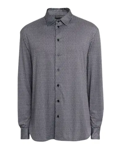 Emporio Armani Men's Geometric Stretch Sport Shirt | Thumbnail 1