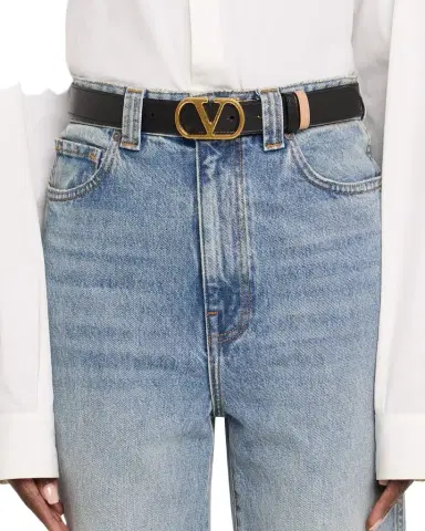 Valentino Garavani VLogo Signature Reversible Leather Belt, 30mm | Thumbnail 1