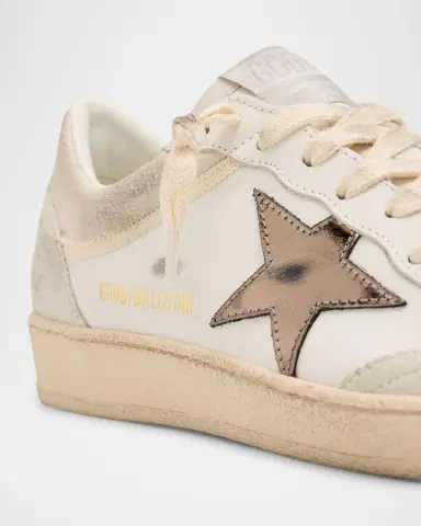 Golden Goose Ball Star Mixed Leather Low-Top Sneakers | Thumbnail 3 Golden Goose Ball Star Mixed Leather Low-Top Sneakers | Thumbnail 3