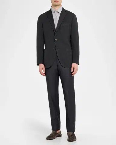 Boglioli Men's Herringbone Two-Button Wool Jacket | Thumbnail 2
