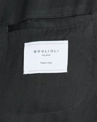 Boglioli Men's Herringbone Two-Button Wool Jacket | Thumbnail 6