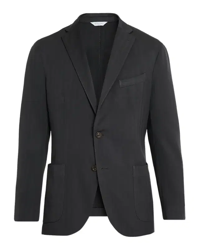 Men 's Herringbone Two-Button Wool Jacket