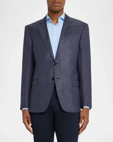 Emporio Armani Men's Bamboo Viscose Blurred Plaid G Line Sport Coat | Thumbnail 4 Emporio Armani Men's Bamboo Viscose Blurred Plaid G Line Sport Coat | Thumbnail 4