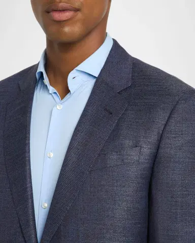 Emporio Armani Men's Bamboo Viscose Blurred Plaid G Line Sport Coat | Thumbnail 5 Emporio Armani Men's Bamboo Viscose Blurred Plaid G Line Sport Coat | Thumbnail 5