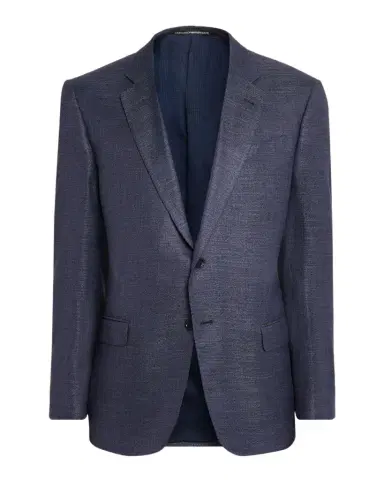 Emporio Armani Men's Bamboo Viscose Blurred Plaid G Line Sport Coat | Thumbnail 1 Emporio Armani Men's Bamboo Viscose Blurred Plaid G Line Sport Coat | Thumbnail 1