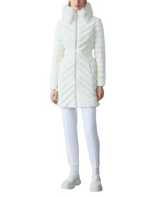 Lyris Quilted Down Coat with Detachable Shearling Trim