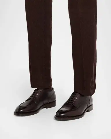 Brunello Cucinelli Men's Burnished Calfskin Derby Shoes | Thumbnail 2 Brunello Cucinelli Men's Burnished Calfskin Derby Shoes | Thumbnail 2