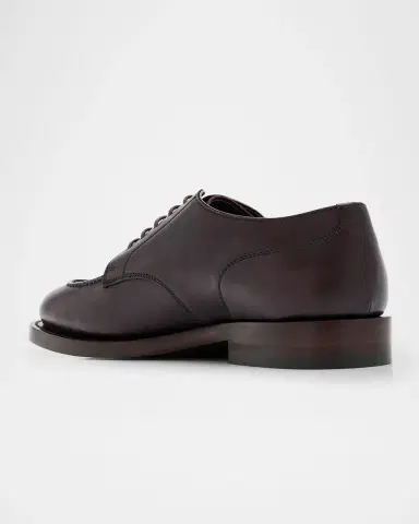 Brunello Cucinelli Men's Burnished Calfskin Derby Shoes | Thumbnail 4 Brunello Cucinelli Men's Burnished Calfskin Derby Shoes | Thumbnail 4