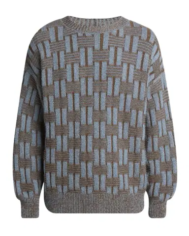 Giorgio Armani Men's Basketweave Wool Crewneck Sweater | Thumbnail 1