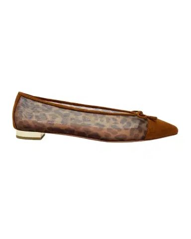 Aquazzura Gioia Leopard Mesh and Suede Ballet Flats | Thumbnail 1