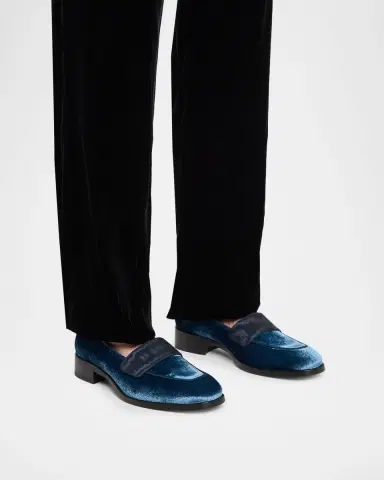 Christian Louboutin Men's O Louvre Velvet Loafers | Thumbnail 2 Christian Louboutin Men's O Louvre Velvet Loafers | Thumbnail 2