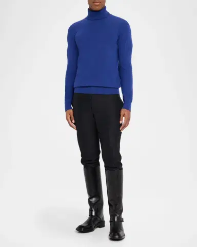 Saint Laurent Men's Cashmere and Wool Slim Turtleneck Sweater | Thumbnail 2 Saint Laurent Men's Cashmere and Wool Slim Turtleneck Sweater | Thumbnail 2