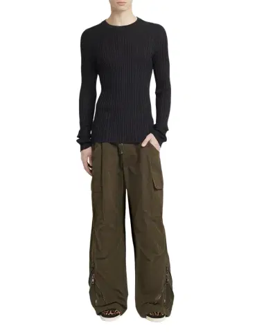 Dolce & Gabbana Men 's Silk and Cotton Ribbed Crewneck Sweater | Thumbnail 1
