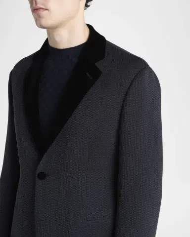 Giorgio Armani Men's Velvet-Lapel Textured Dinner Jacket | Thumbnail 4 Giorgio Armani Men's Velvet-Lapel Textured Dinner Jacket | Thumbnail 4