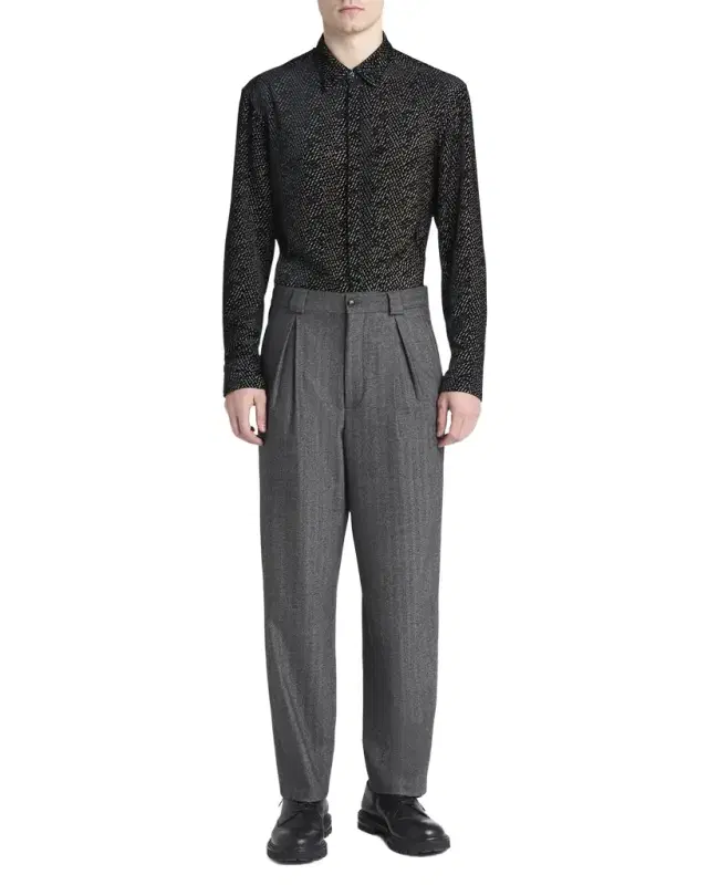 Giorgio Armani Men 's Diagonal-Woven Viscose Dress Shirt