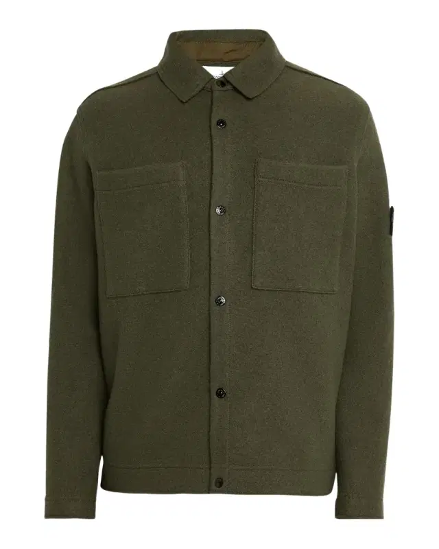 Men 's Wool Blend Snap Front Overshirt