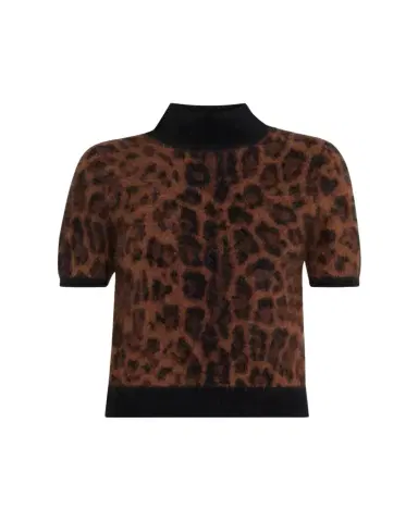 Adam Lippes Ari Leopard Print Brushed Cashmere Sweater | Thumbnail 1
