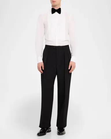 Dolce & Gabbana Men's Wool Tailored Double-Pleated Formal Pants | Thumbnail 2