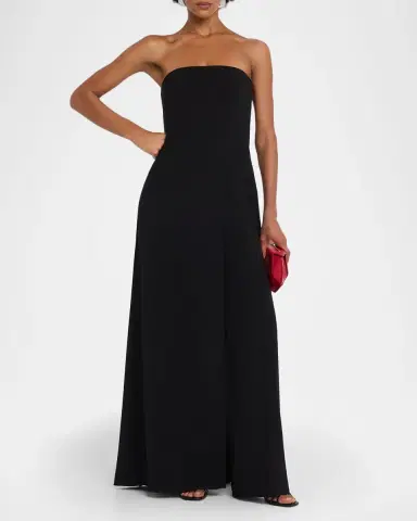 Halston Jacqueline Layered Strapless Crepe Jumpsuit | Thumbnail 4