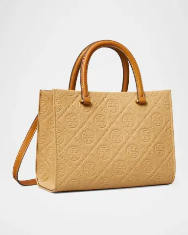 Tory Burch T-Monogram Pebble Leather Square Tote Bag | Thumbnail 2