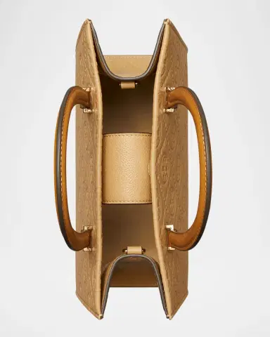 Tory Burch T-Monogram Pebble Leather Square Tote Bag | Thumbnail 3