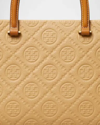 Tory Burch T-Monogram Pebble Leather Square Tote Bag | Thumbnail 4