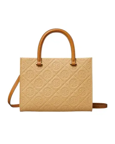 Tory Burch T-Monogram Pebble Leather Square Tote Bag | Thumbnail 1