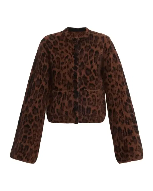 Barret Leopard-Print Cashmere Jacket