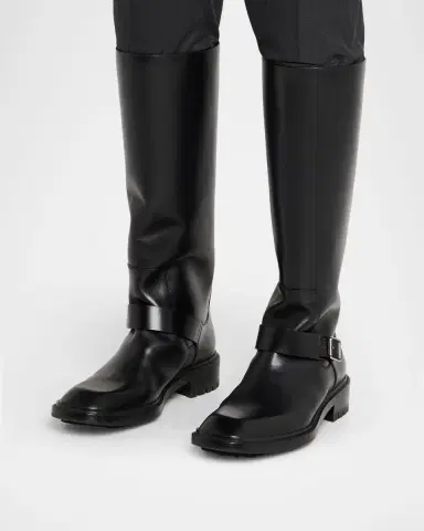 Saint Laurent Men's Vadim Smooth Calfskin Rubber-Sole High Boots | Thumbnail 2 Saint Laurent Men's Vadim Smooth Calfskin Rubber-Sole High Boots | Thumbnail 2