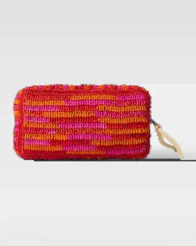 BTB Los Angeles Small Woven Straw Cosmetic Bag | Thumbnail 2