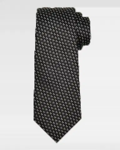 Giorgio Armani Men's Chevron-Woven Silk Tie | Thumbnail 2