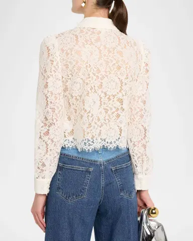 L'Agence Anita Floral Lace Button-Front Blouse | Thumbnail 2 L'Agence Anita Floral Lace Button-Front Blouse | Thumbnail 2