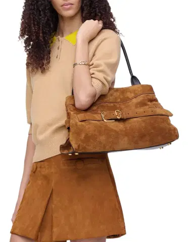 Marc Jacobs The Satchel Suede Shoulder Bag | Thumbnail 1