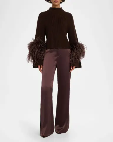 Lapointe Mock-Neck Feather Merino Wool Sweater | Thumbnail 2