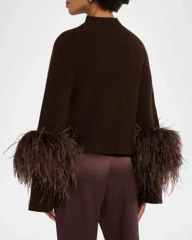 Lapointe Mock-Neck Feather Merino Wool Sweater | Thumbnail 3