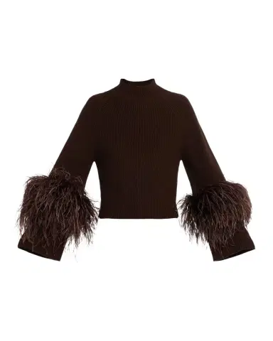 Lapointe Mock-Neck Feather Merino Wool Sweater | Thumbnail 1