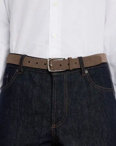 Brunello Cucinelli Men's Reversed Leather Belt | Thumbnail 2