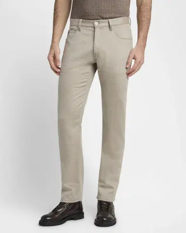 Giorgio Armani Men's Cashmere Flannel Slim Five-Pocket Pants | Thumbnail 4 Giorgio Armani Men's Cashmere Flannel Slim Five-Pocket Pants | Thumbnail 4